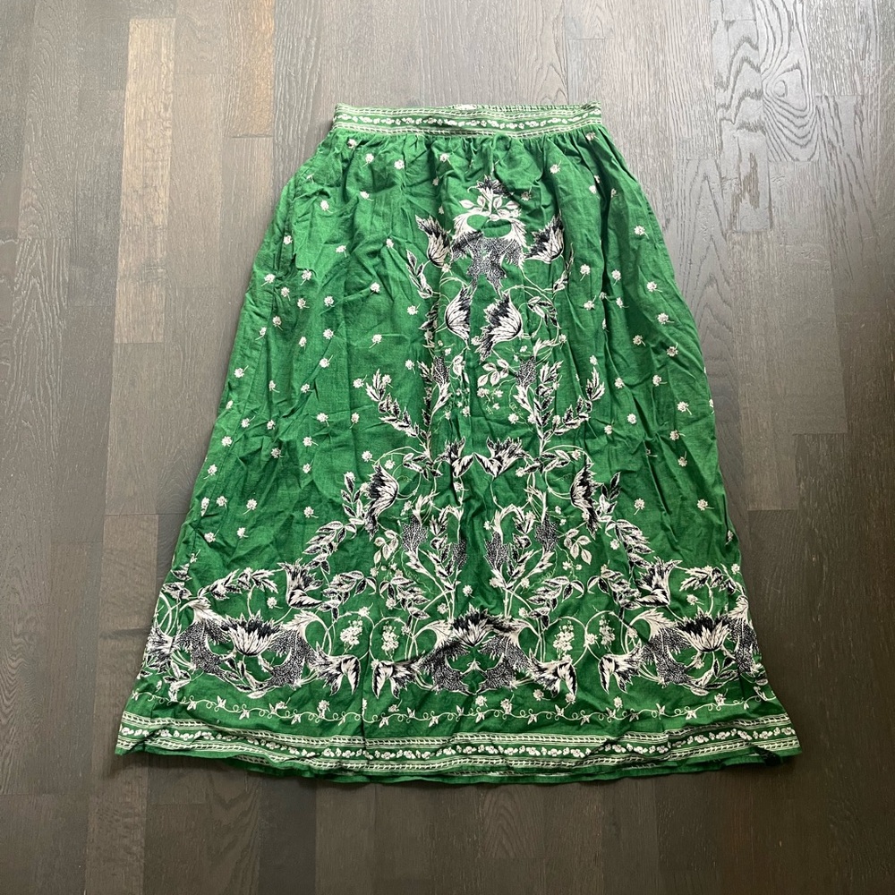Max studio London floral green maxi skirt